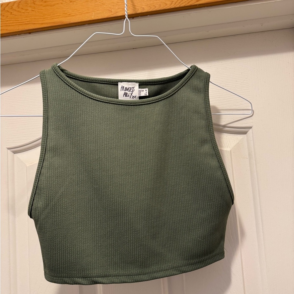 Princess Polly Olive Crop Top